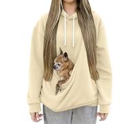Générique Felpa con cappuccio da donna, con cappuccio, a maniche lunghe, invernale, calda, a buon mercato, alla moda, ampia felpe con tasca canguro per indossare un gatto maglione di grandi dimensioni