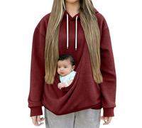 Générique Felpa con cappuccio da donna, con cappuccio, a maniche lunghe, invernale, calda, a buon mercato, alla moda, ampia felpe con tasca canguro per indossare un gatto maglione di grandi dimensioni