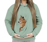 Générique Felpa con cappuccio da donna, con cappuccio, a maniche lunghe, invernale, calda, a buon mercato, alla moda, ampia felpe con tasca canguro per indossare un gatto maglione di grandi dimensioni