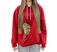 Générique Felpa con cappuccio da donna, con cappuccio, a maniche lunghe, invernale, calda, a buon mercato, alla moda, ampia felpe con tasca canguro per indossare un gatto maglione di grandi dimensioni