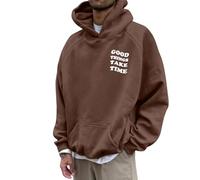 Générique Felpa con cappuccio da uomo leggera, felpa sportiva da uomo a maniche lunghe con cappuccio casual stampato a tinta unita top morbido e confortevole pullover sportivo per abiti quotidiani