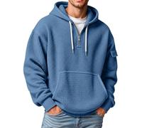 Générique Felpa con cappuccio e cerniera, da uomo, stile casual, con pratica tasca a marsupio e cappuccio regolabile che offre un comfort ottimale per l'uso quotidiano e momenti di relax