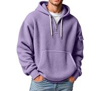 Générique Felpa con cappuccio e cerniera, da uomo, stile casual, con pratica tasca a marsupio e cappuccio regolabile che offre un comfort ottimale per l'uso quotidiano e momenti di relax