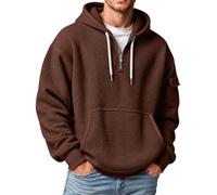 Générique Felpa con cappuccio e cerniera, da uomo, stile casual, con pratica tasca a marsupio e cappuccio regolabile che offre un comfort ottimale per l'uso quotidiano e momenti di relax