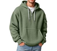 Générique Felpa con cappuccio e cerniera, da uomo, stile casual, con pratica tasca a marsupio e cappuccio regolabile che offre un comfort ottimale per l'uso quotidiano e momenti di relax