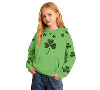 Générique Felpa con Cappuccio per Ragazze, Stampa e Tasca, Pullover in Pile Casual per Bambini, ideale per la Santissima