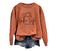 Générique Felpa da donna senza cappuccio, scollo rotondo, maniche lunghe, stampa lettera, alla moda, vita quotidiana, comoda, morbida, traspirante, elegante, casual
