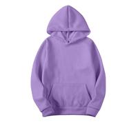 Générique Felpa da donna slim con cappuccio, in velluto artificiale, maniche lunghe, con tasche, per l'inverno e l'autunno, viola., S