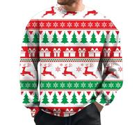 Générique Felpa da uomo senza cappuccio con scollo rotondo e maniche lunghe, taglio ampio, stampato, festa, abbigliamento casual per tutte le stagioni