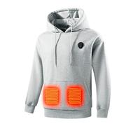 Générique Felpa Riscaldante Uomo Donna Illuminazione Pulsanti Petto 5 Zone Riscaldamento USB Elettrico Cappotto Riscaldante Maglione Inverno, Grigio #3, M