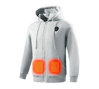 Générique Felpa Riscaldante Uomo Donna Illuminazione Pulsanti Petto 5 Zone Riscaldamento USB Elettrico Cappotto Riscaldante Maglione Inverno, Grigio #1, XXXL