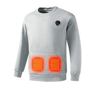 Générique Felpa Riscaldante Uomo Donna Illuminazione Pulsanti Petto 5 Zone Riscaldamento USB Elettrico Cappotto Riscaldante Maglione Inverno, Grigio #4, M