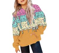 Générique Felpe con Cappuccio Carine per Adolescenti - Stile Preppy gradiente e Maniche Lunghe Hoodie Oversized Moda Abbigliamento Giovani Ragazze (Multicolour, 9-10 anni)