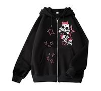 Générique Felpe da donna alla moda, casual, con cerniera, con cappuccio, a maniche lunghe, per un comodo stile americano in inverno, Le Noir, S