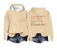 Générique Felpe da donna con stampa Letter - Felpa da donna con cappuccio, tinta unita, felpa a maniche lunghe, top chic, casual, per primavera, autunno, felpa all'aperto, cachi., XL