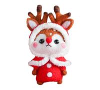 Générique Felt Christmas Ornaments, Animal Material Set, DIY Bunny Elk Decor Craft For Kids Adults Christmas Tree Wall Room Classroom Rear View Mirrors Backpack