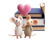 Générique Felt Mouse Ornaments - Handmade Keepsake Figure Charm Decor | Cute Needle Felted Mice Figurine for Family, Christmas, Birthday, Holiday, Home, Indoor, Desktop, Collection, Gift Display
