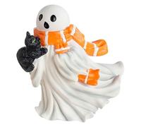 Générique Figurine di Halloween | Statuetta di gatto in resina - Ornamento di decorazione dell'atmosfera del fumetto di Halloween per tavolo da ufficio, soggiorno, armadio, camera da letto, finestre