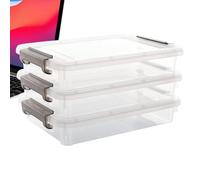 Générique File Organizer Box - 3 pezzi Clear Stackable Space-Saving Storage, A4 B5 Document Storage Box for Home, Ufficio, School, Dorm, Stationery Supplies, Passport, ID, Paper, Letters, Toys