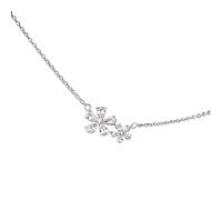 Générique Fiore di lusso zircone ciondolo collana girocollo donna moda fascino colore argento clavicola catena matrimonio gioielli da sposa bella e affascinante
