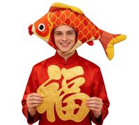 Générique Fish Costume Hat - 23,62 pollici Fun Fish Shape Headgear, Crazy Soft Plush Cap, Novelty Headwear | Playful Party Accessory For Photography Easter Carnival Masquerade Club Celebration Use