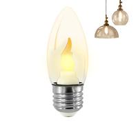 Générique Flame Light Bulb - 3W Led Flicker Effect Lamp | E27 E14 Base Decorative Bulb | Golden Yellow 2700k Realistic Candle, Halloween Christmas Atmosphere Lighting, Energy Saving