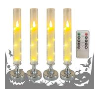 Générique Flameless LED Candles, Electric Candle Lights, Remote-Controlled Ambiente Decor, 4 pezzi Soft Glow Set, Battery Operated Flicker Effect, Ideal for Fireplace, Wedding, Dining