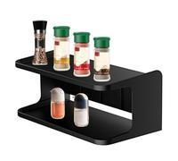 Générique Floating Nightstand, Wall-Mounted Bedside Shelf, Abs Double Layer Storage Rack, Space-Saving Organizer, Bedroom Bathroom Dorm Use, Black, White, Decorative and Functional