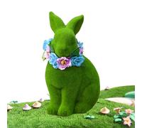 Générique Flocked Easter Bunny Decor | Easter Bunny Family Figurine, Flocking Coniglio Party Table Centerpiece for Holiday Indoor Home Dining Table Desk Mantel Shelf Entrance Party Use