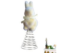 Générique Flocking Easter Bunny Topper, Moss Rabbit Ornament Decoration, Soft Spring Bunny Figurine with Detailed Design, Bunnies Tree Topper Set, Decorative Rabbit with Cute Style for Centerpiece