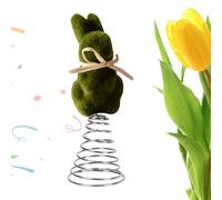 Générique Flocking Easter Bunny Topper, Moss Rabbit Ornament Decoration, Soft Spring Bunny Figurine with Detailed Design, Bunnies Tree Topper Set, Decorative Rabbit with Cute Style for Centerpiece