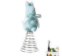 Générique Flocking Easter Bunny Topper, Moss Rabbit Ornament Decoration, Soft Spring Bunny Figurine with Detailed Design, Bunnies Tree Topper Set, Decorative Rabbit with Cute Style for Centerpiece