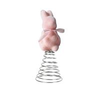 Générique Flocking Easter Bunny Topper, Moss Rabbit Ornament Decoration, Soft Spring Bunny Figurine with Detailed Design, Bunnies Tree Topper Set, Decorative Rabbit with Cute Style for Centerpiece