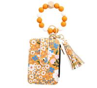 Générique Flower Wallet Purse, portachiavi Wristlet Card Holder, finta pelle Small ID Case, Folded Edge Design, Silicone Bracciale Wallet for Women, Girls, Travel, Daily Use, giallo, Se référer au