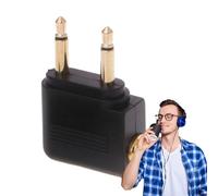 Générique Flugzeug Kopfhöreradapter | 3,5mm Auf Doppelstecker Airline Adapter | Kompakter Audio Splitter Für Flugzeug Sitzanschluss | Leichtes Reise Zubehör Für Headset, Familie Und Freunde