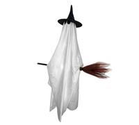 Générique Flying Halloween Decoration | Light Up Halloween Scary Prop | Flying Ghost on Broom | for Yard Patio Backyard Porch Haunted House Front Door Courtyard Lawn Garage Garden Party Eventi