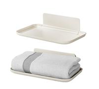 Générique Foldable Bathroom Shelves, No-Drill Fold-Down Wall-Mounted Shelf, Space-Saving Bathroom Organization Board, Ideal for Bedroom, Living Room, Easy to Install and Use, ABS