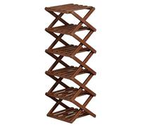 Générique Foldable Shoe Shelf, 6 Tier Organizer, Corner Storage Space-Saving Shoe Rack for Slippers Sneakers Boots Heels, Easy Setup No Assembly, Household Storage, Bedroom Entryway Living Room