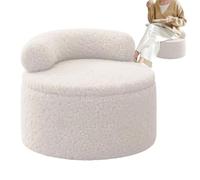 Générique Foot Stool Ottomano - Footstool Ottomano | Plush Round Footrest with Storage | Plush Foot Stools Ottomans with Backrest,for Sofà Home Living Room Bedroom Entryway Makeup