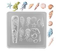 Générique Formen Nagelcharm - Wiederverwendbare Silikon-Skulpturform | Nagel- Mit Maritimem Motiv Epoxidharz | 3D-Maniküre-Design Salon & Heimgebrauch Trasparente, Silikon, 1 Stück