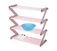 Générique Four Tier Small Kicks Rack, Stackable Shoe Organizer, Sturdy Narrow Sneaker Shelf, Waterproof Design, Space Saving, (18,9 x 7,48 x 18,11 inch), Perfect for Closet Entryway Hallway