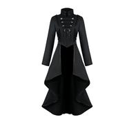 Générique Frac da donna Frac | Uniforme Tailcoat - Cappotto rinascimentale Steampunk, giacca rinascimentale vintage, giacca vittoriana Swallow Tail Long Trench