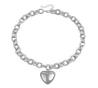 Générique Frasi Acciaio Coppia Anelli Punk Puffy Love Thick Chain Choker Necklaces Charm Statement Jewelry For Women Teen Girls Per Donne Amanti In Mm Anelli, Taglia unica, Metallo, Nessuna pietra