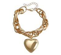 Générique Frasi Acciaio Coppia Anelli Punk Puffy Love Thick Chain Choker Necklaces Charm Statement Jewelry For Women Teen Girls Per Donne Amanti In Mm Anelli, Taglia unica, Metallo, Nessuna pietra
