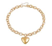 Générique Frasi Acciaio Coppia Anelli Punk Puffy Love Thick Chain Choker Necklaces Charm Statement Jewelry For Women Teen Girls Per Donne Amanti In Mm Anelli, Taglia unica, Metallo, Nessuna pietra