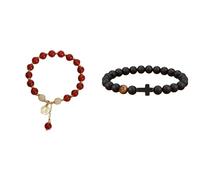 Générique Frasi San Valentino Gioielli Bracciale Gioielli Charm Bangle Meditation Decor Wealth For Good Fortune Diversi Ciondoli Nonna Naturale Con Gioielli, One Size*1+One Size*1, Plastica, Nessuna