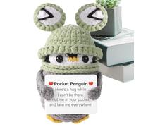 Générique Funny Penguin - Christmas Crochet Animals Doll | Creative Wool Toy | Inspirational Potato Penguin | Affermation Cards for Kids, Children, Friends, Uplifting, Holidays Gift's