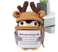 Générique Funny Penguin - Christmas Crochet Animals Doll | Creative Wool Toy | Inspirational Potato Penguin | Affermation Cards for Kids, Children, Friends, Uplifting, Holidays Gift's