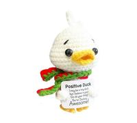 Générique Funny Positive Duck, motivazionale Knitted Toy, 2,95 x 2,36 pollici Small Handmade Cheer Support Duck, Inspiring Plush Animal Dolls for Desk, Windowsill, Stress and Daily Smiles