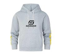 Générique G.A.S-G.A.S - Felpa con cappuccio da uomo a righe gialle con cordino regolabile e tasca per lo sport e il tempo libero, grigio, M